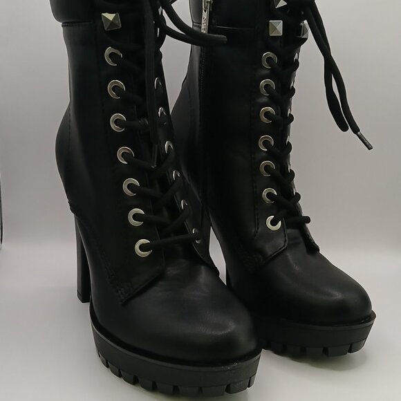 Guess Shoes - Guess Tetia Heeled Hiker Booties - 6.5M